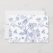 Regency Blauw Bruiloft Voedsel Allergie Dieet RSVP Kaart (Achterkant)