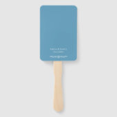 Regency Blauw & Wit Huwelijksceremonieprogramma Handwaaier (Achterkant)