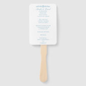 Regency Blauw & Wit Huwelijksceremonieprogramma Handwaaier (Voorkant)