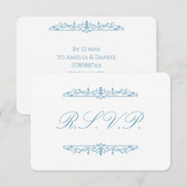 Regency Blauw & Witte RSVP Kaartje