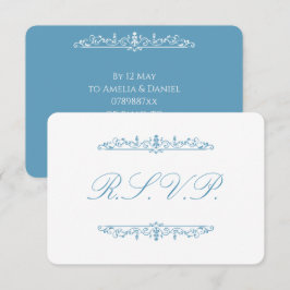 Regency Blauw & Witte RSVP Kaartje
