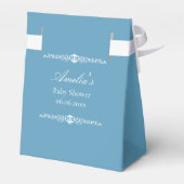 Regency Blauwe Baby Shower Bedankdoosjes (Achterkant)