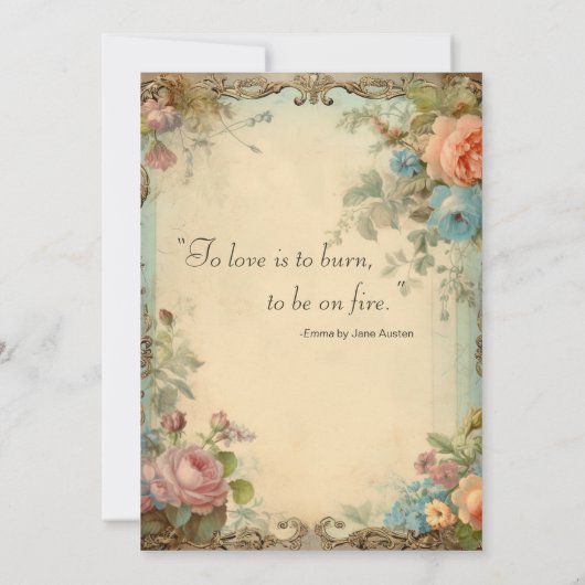 Regency Bloemenjournaal Pagina Austen Quote Kaart (Achterkant)