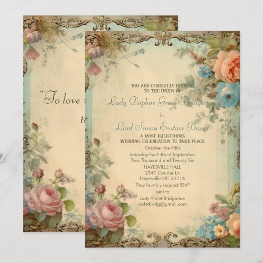 Regency Bloemenjournaal Pagina Austen Quote Kaart (Voorkant / Achterkant)