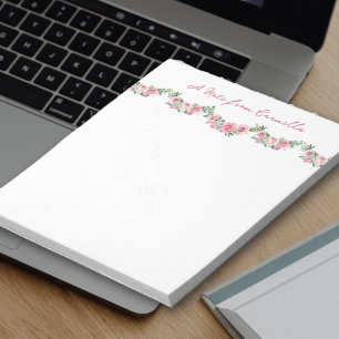 Regency bloemrozenkrans gepersonaliseerd notitieblok