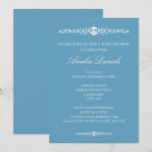 Regency Blue Baby Shower Invitation Kaart (Voorkant / Achterkant)