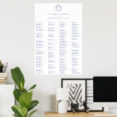 Regency Blue Crest Alfabetisch zitplan Poster (Thuiskantoor)