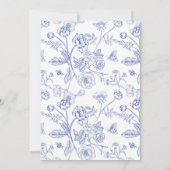 Regency Blue Crest Bruiloft Receptie Tafel Bedankkaart (Achterkant)