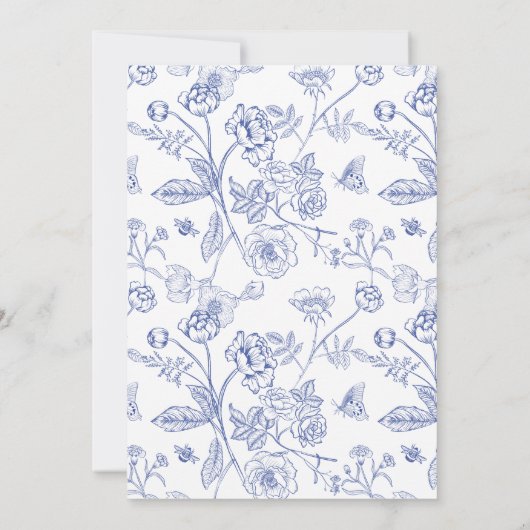 Regency Blue Crest Bruiloft Receptie Tafel Bedankkaart (Achterkant)