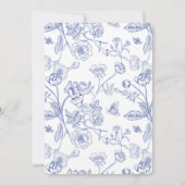 Regency Blue Crest Monogram Uitnodiging (Achterkant)