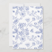 Regency Blue Crest Monogram Wedding Kaart (Achterkant)