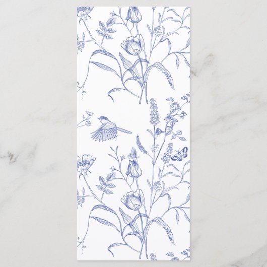 Regency Blue Crest Monogram Wedding Menu (Achterkant)