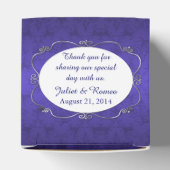 Regency Blue Damask Custom Wedding Favor Gift Box Bedankdoosjes (Bovenkant)