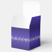 Regency Blue Damask Custom Wedding Favor Gift Box Bedankdoosjes (Geopend)