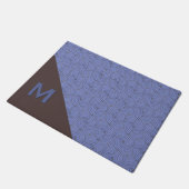 Regency Blue en Brown Monogrammed Deuren Mat (Schuin)