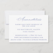 Regency Blue Floral Bruiloft Accommodaties Kaart (Voorkant)