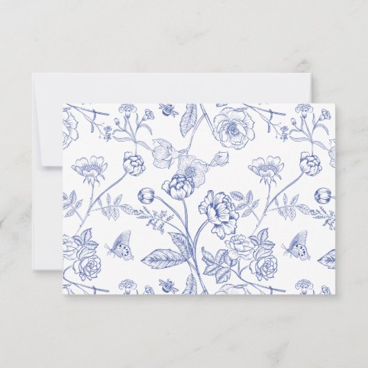 Regency Blue Floral Een notitie over geschenken Br Kaart (Achterkant)