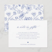 Regency Blue Floral Een notitie over geschenken Br Kaart (Voorkant / Achterkant)