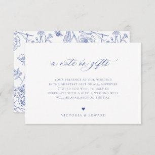 Regency Blue Floral Een notitie over geschenken Br Kaart
