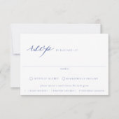 Regency Blue Floral Meal Choice Wedding RSVP Kaart (Voorkant)