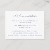 Regency Blue Floral Wedding Accommodations Informatiekaartje (Voorkant)