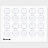 Regency Blue Floral Wedding Bedankt Ronde Sticker (Vel)