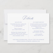 Regency Blue Floral Wedding Details Kaart (Voorkant)