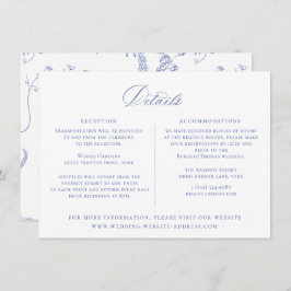 Regency Blue Floral Wedding Details Kaart