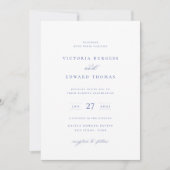Regency Blue Floral Wedding Invitation Kaart (Voorkant)