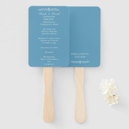 Regency Blue Huwelijksceremonie Programma Handwaaier