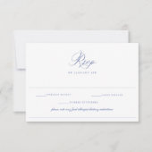 Regency Blue Huwelijksvoedsel Allergie Dieetbeperk RSVP Kaartje (Voorkant)