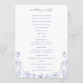Regency Blue Monogram Crest Wedding Programmakaart (Achterkant)