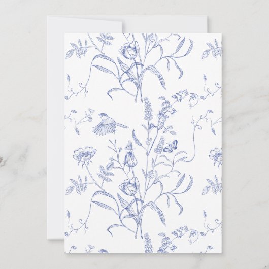 Regency Blue Monogram Crest Wedding Save The Date (Achterkant)