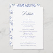 Regency Blue Wedding Details Enclosure Kaart (Voorkant / Achterkant)