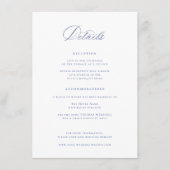 Regency Blue Wedding Details Informatiekaartje (Voorkant)