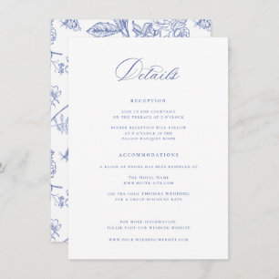 Regency Blue Wedding Details Informatiekaartje
