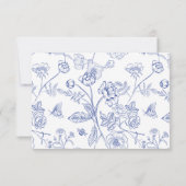 Regency Blue Wedding Food Allergy Diet Restriction RSVP Kaartje (Achterkant)