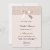 Regency Blush Pink Bow Pearl Lace Vrijgezellenfees Kaart (Voorkant)