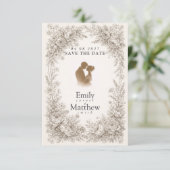 Regency Botanical Engraving Save the Date Card (Staand voorkant)