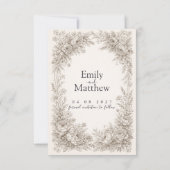 Regency Botanical Engraving Save the Date Card (Achterkant)