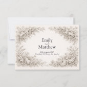 Regency Botanical Engraving Wedding Bedankkaart (Achterkant)