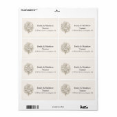 Regency Botanical Engraving Wedding Etiket (Full Sheet)