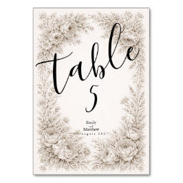 Regency Botanical Engraving Wedding Kaart