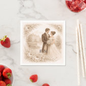 Regency Botanical Engraving Wedding  Servet (Insitu)