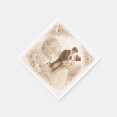 Regency Botanical Engraving Wedding  Servet (Hoek)