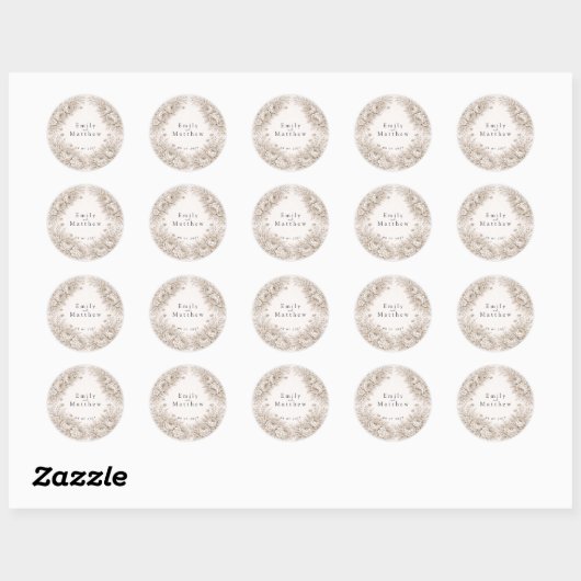 Regency Botanical Engraving Wedding Sticker Set (Vel)