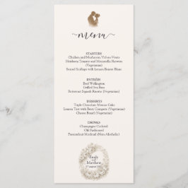 Regency Botanische Graveur Huwelijksfeest Menu Kaa