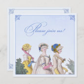 Regency Bridesmaids Luncheon Custom Invitations Kaart (Voorkant / Achterkant)