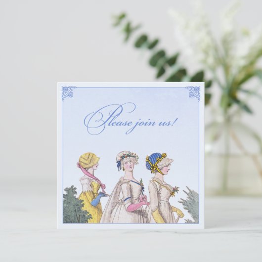 Regency Bridesmaids Luncheon Custom Invitations Kaart (Staand voorkant)