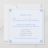 Regency Bridesmaids Luncheon Custom Invitations Kaart (Achterkant)